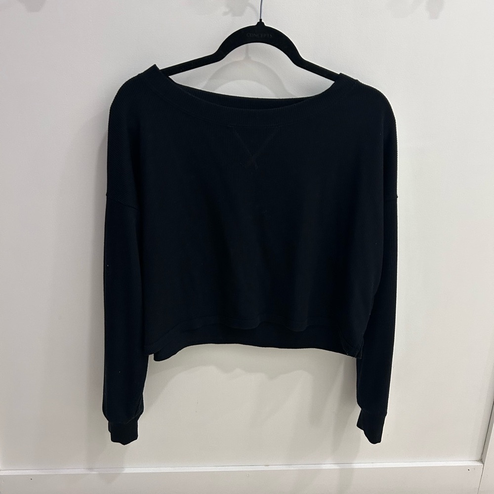 Gilly Hicks Black Ribbed Knit Top